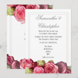 Rosenrosen schlicht einladung