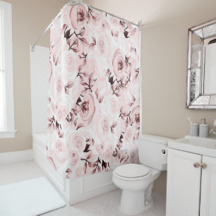 Rosenrosen Shabby Chic Glam Blumendekor Duschvorhang