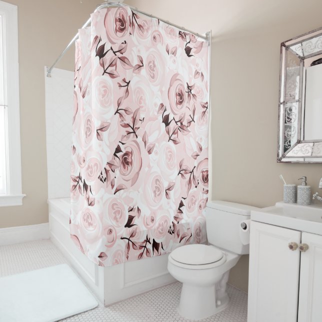 Rosenrosen Shabby Chic Glam Blumendekor Duschvorhang (Beispiel)