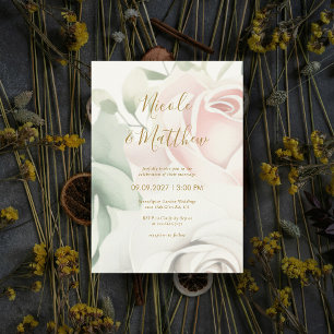 Rosenrosen und Personalisierte Hochzeit Einladung