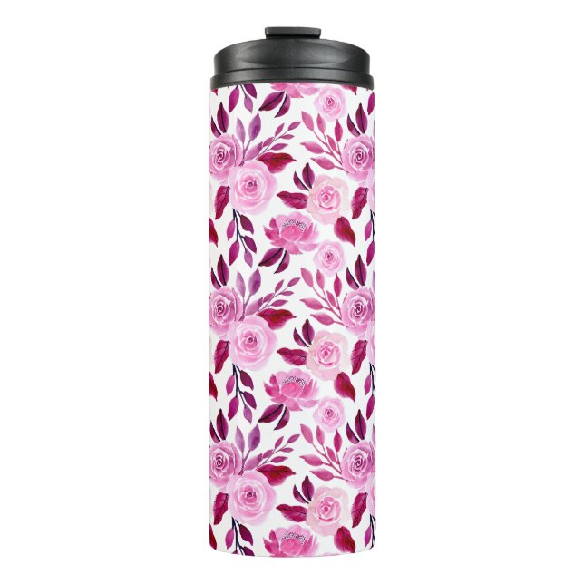 Rosenrosen Vintag Thermosbecher (Vorderseite)