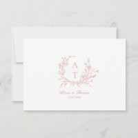 Rosenskript Wildblumen-Monogramm-Wappen Details