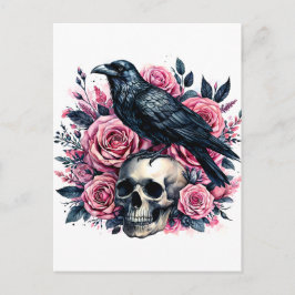 Rosenstrahlen auf dem Kopf mit rosa Rosen Wasserfa Postkarte
