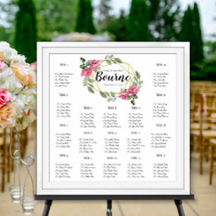 Rosensträucher Hochzeitskarte 17 Tische Poster