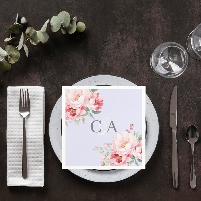 Rosensträucher-Monogramm-Hochzeit Serviette (Von Creator hochgeladen)