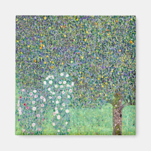 Rosensträucher unter Bäumen, Gustav Klimt Magnet