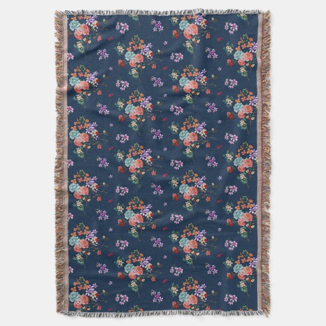 Rosenstrauß-Blumenmuster Decke (Vorderseite Vertikal)