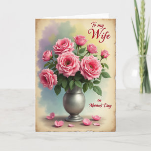 Rosenstrauß Karte mit rosa Punkten
