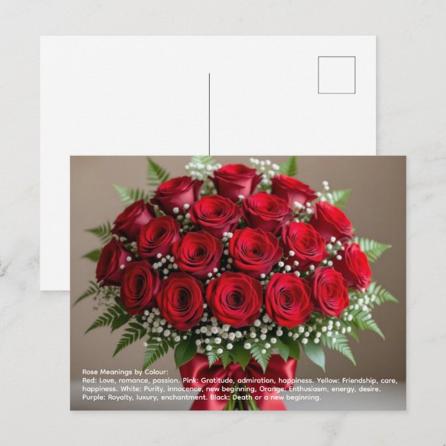 Rosensymbolik Postkarte (Vorne/Hinten)