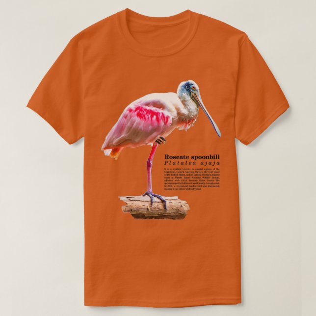 Rosenvogel in Meeresnähe T-Shirt (Design vorne)