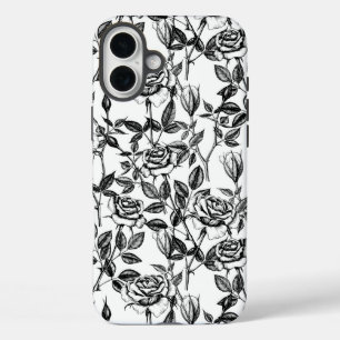 Rosenzeichnung iPhone 16 Plus Hülle