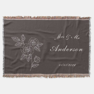 Rosenzeichnung und Name in Weiß auf Dunkel Decke