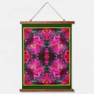 Roses Abstrakte Art Wandteppich Mit Holzrahmen