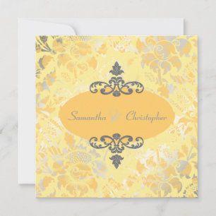 Roses anciennes + invitations Jaune/gris