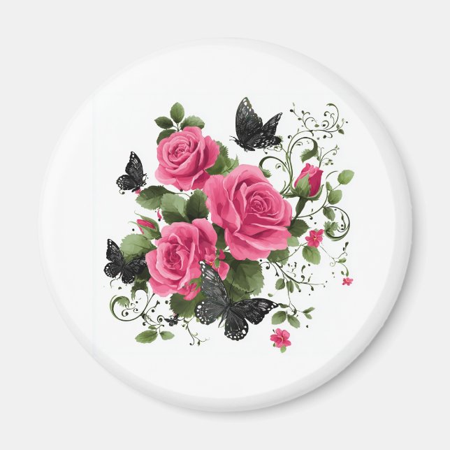 Roses and Butterflies Magnet (Vorne)