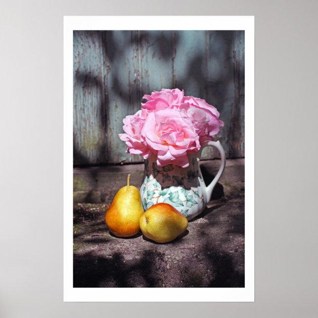 Roses and pears wall poster (Vorne)