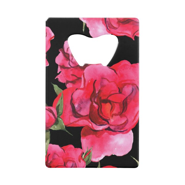 Roses aquarelle sur noir (Devant)