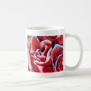Roses Aquarellmalerei Kaffeetasse