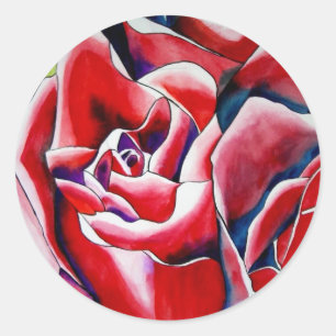 Roses Aquarellmalerei Runder Aufkleber