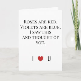 Roses Are Red Valentine's - I ♥ U Funny Romantic   Karte