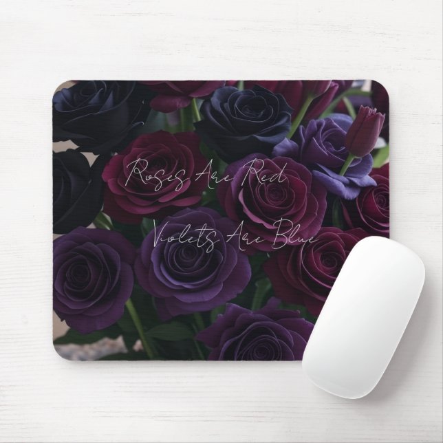 Roses are Red, Violets Are Blue Mousepad (Mit Mouse)