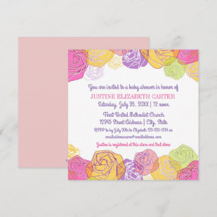 Roses Artistiques - Invitation à une Baby Shower