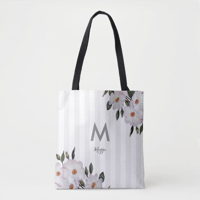 Roses Ballerina Floral Monogram Tasche (Vorderseite)