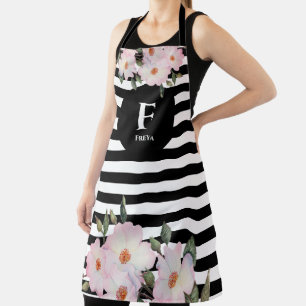 Roses Ballerina Monogram Streifen Schürze
