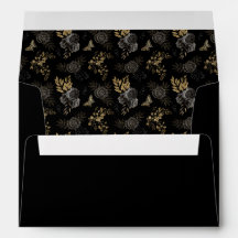 Roses Black & Gold Élégant Mariage gothique