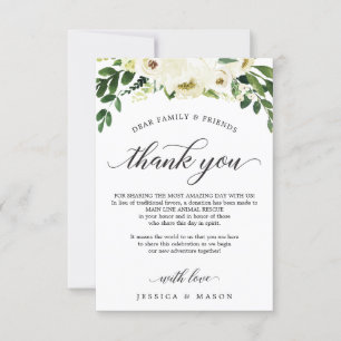 Roses blanches en lieu et place des faveurs Carte