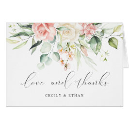 Roses blanches roses Eucalyptus Merci Mariage