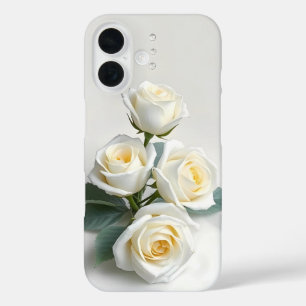 Roses blanches sur blanc pur - coque iphone Coque-