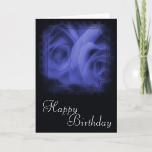 Roses Bleus Bonne carte d'anniversaire Design 1