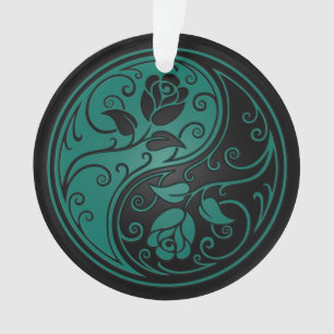 Roses bleus et noirs turquoises de Yin Yang