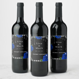 Roses Bleus Romantiques Et Étiquettes De Vins De D