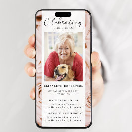 Roses Blumenbeerdigung Foto Digitaler Auftritt Einladung