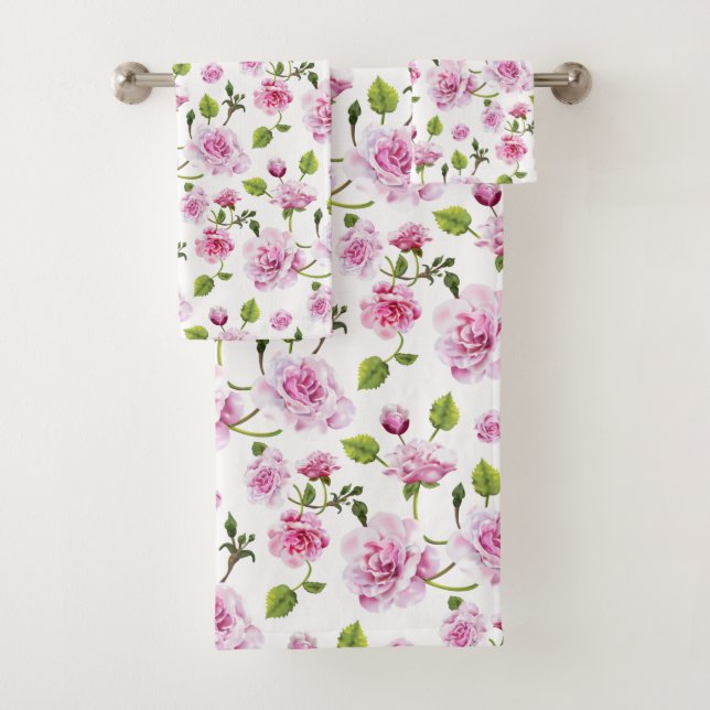 Roses Blumendruck Badhandtuch Set (Insitu)