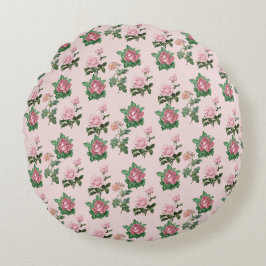 Roses Blumenkern Hütte Shabby Chic Rundes Kissen
