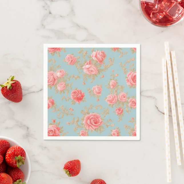 Roses Blumenmuster Serviette (Beispiel)