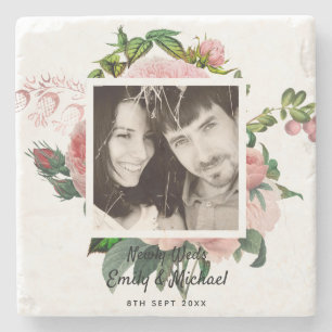 Roses Botanisches FOTO Steinuntersetzer