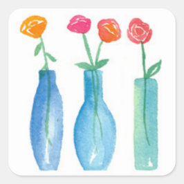 Roses Bouquet Blume Quadratischer Aufkleber