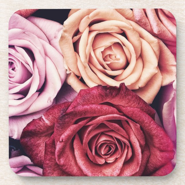 Roses Bouquet Foto Getränkeuntersetzer (Vorderseite)