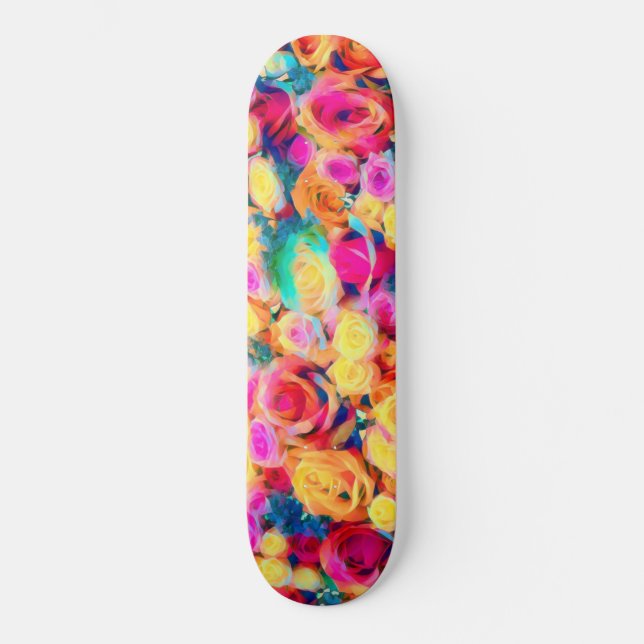 Roses Bouquet Skateboard (Vorderseite)