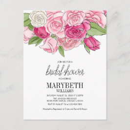 Roses Bridal Dusche Einladung Postkarte