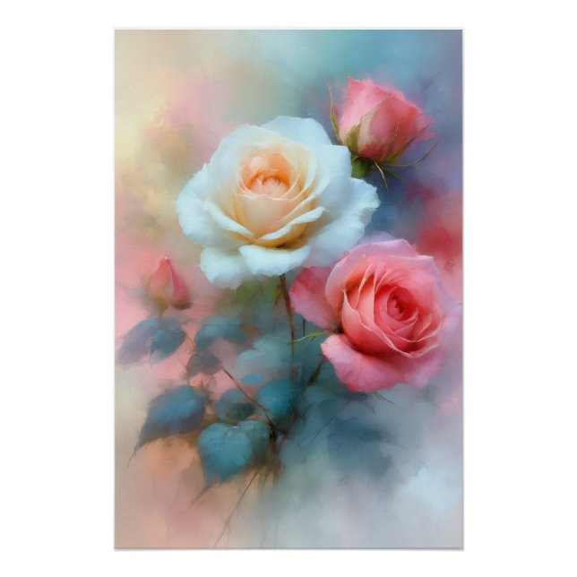 Roses Buquet Glossy Poster (Vorderseite)
