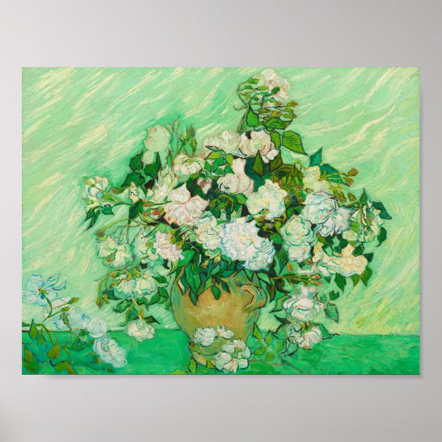 Roses by Vincent van Gogh Poster Print (Vorne)
