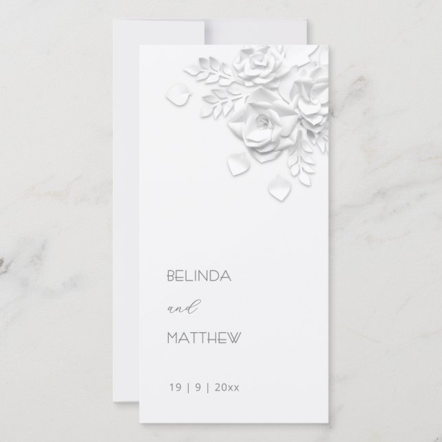 Roses coupées en papier blanc Simple | Programme d (Devant)