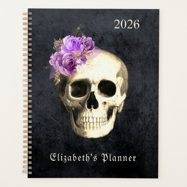 Roses crâne gothique Personnalisé 2026 (Devant)
