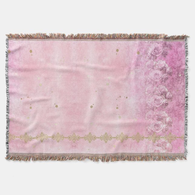 Roses Damask Grunge - Blanket Decke (Vorderseite)