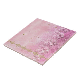Roses Damask Grunge - Tile Fliese
